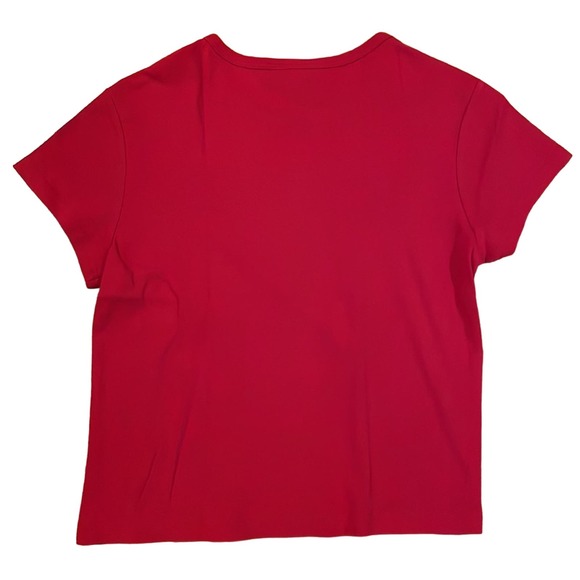 Red Ladies Tee with Glitter “Charmed & Dangerous” - Picture 3 of 3